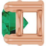 14K Gold Round Natural Emerald Solitaire Slide Necklace or Pendant - Rose Gold - view 6