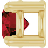 14K Gold Round Natural Mozambique Garnet Solitaire Slide Necklace or Pendant - Yellow Gold - view 6