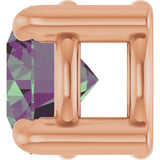 14K Gold Round Lab-Grown Alexandrite Solitaire Slide Necklace or Pendant - Rose Gold - view 6