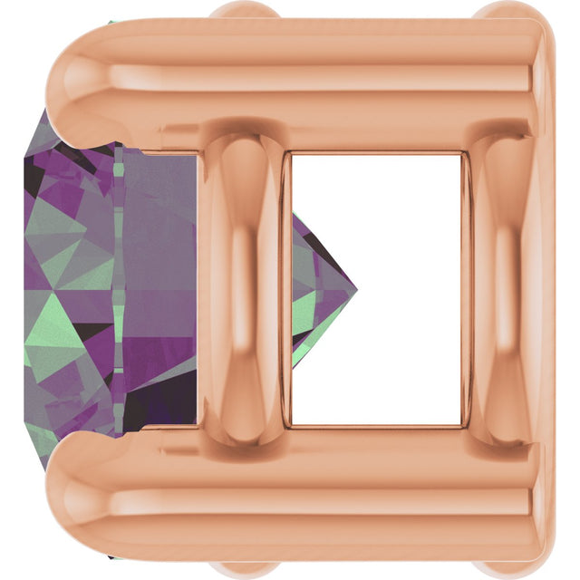 14K Gold Round Lab-Grown Alexandrite Solitaire Slide Necklace or Pendant - Rose Gold - view 6