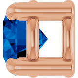 14K Gold Round Lab-Grown Blue Sapphire Solitaire Slide Necklace or Pendant - Rose Gold - view 6