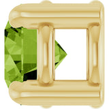 14K Gold Round Natural Peridot Solitaire Slide Necklace or Pendant - Yellow Gold - view 6