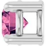 Platinum Round Natural Pink Tourmaline Solitaire Slide Necklace or Pendant - view 6