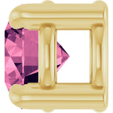 14K Gold Round Natural Pink Tourmaline Solitaire Slide Necklace or Pendant - Yellow Gold - view 6
