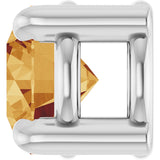 14K Gold Round Natural Citrine Solitaire Slide Necklace or Pendant - White Gold - view 6