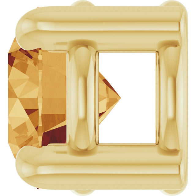 14K Gold Round Natural Citrine Solitaire Slide Necklace or Pendant - Yellow Gold - view 6
