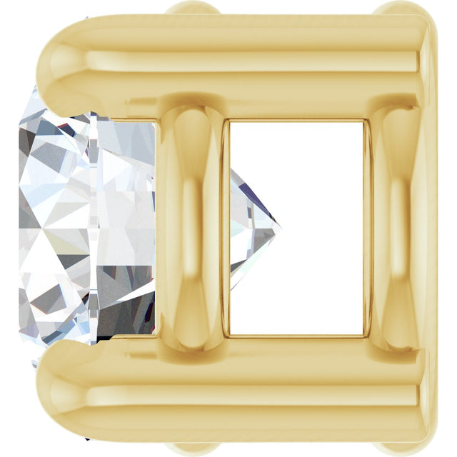 14K Gold Round Natural White Sapphire Solitaire Slide Necklace or Pendant - Yellow Gold - view 6
