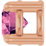 14K Gold Round Natural Pink Tourmaline Solitaire Slide Necklace or Pendant - Rose Gold - view 6