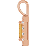 14K Gold Emerald Natural Citrine Halo-Style Necklace or Pendant - Rose Gold - view 6