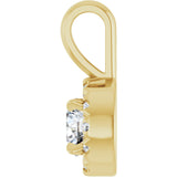 14K Gold Emerald Natural White Sapphire Halo-Style Necklace or Pendant - Yellow Gold - view 6