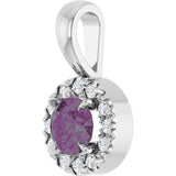 Platinum Emerald Lab-Grown Alexandrite Halo-Style Necklace or Pendant - view 5