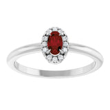 Platinum Emerald Natural Mozambique Garnet Halo-Style Ring - view 8