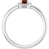 Platinum Emerald Natural Mozambique Garnet Halo-Style Ring - view 7