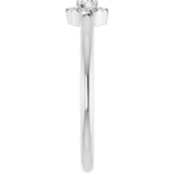 Platinum Emerald Natural White Sapphire Halo-Style Ring - view 9
