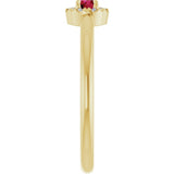 14K Gold Emerald Natural Ruby Halo-Style Ring - Yellow Gold - view 9