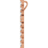 14K Gold Round Lab-Grown Diamond Accented Cross Necklace or Pendant – up to 1/6 CTW - Rose Gold - view 9