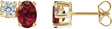 14K Gold Oval Lab-Grown Ruby & Lab-Grown Diamond Accented Stud Earrings - Yellow Gold