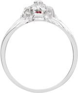 14K Gold Round Natural Diamond Lion Head Ring - White Gold - view 5