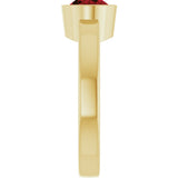14K Gold Oval Natural Mozambique Garnet Bezel-Set Solitaire Ring – 8x6mm - Yellow Gold - view 4