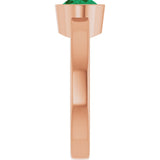 14K Gold Oval Lab-Grown Emerald Bezel-Set Solitaire Ring – 8x6mm - Rose Gold - view 4