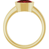 14K Gold Oval Natural Mozambique Garnet Bezel-Set Solitaire Ring – 8x6mm - Yellow Gold - view 2
