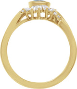 14K Gold Oval Natural London Blue Topaz & Natural Diamond Halo-Style Ring - Yellow Gold - view 2