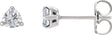 Platinum Lab-Grown Moissanite Trillion 3-Prong Claw Earrings