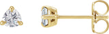 14K Gold Lab-Grown Moissanite Trillion 3-Prong Claw Earrings - Yellow Gold