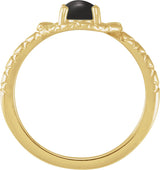 14K Gold Oval Natural Black Onyx Cabochon Snake Ring - Yellow Gold - view 2
