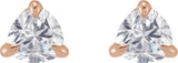 14K Gold Lab-Grown Moissanite Trillion 3-Prong Claw Earrings - Rose Gold - view 2