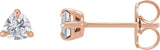 14K Gold Lab-Grown Moissanite Trillion 3-Prong Claw Earrings - Rose Gold