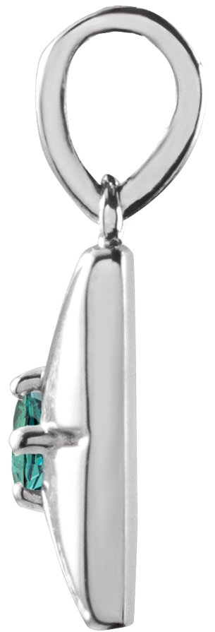Platinum Round Lab-Grown Alexandrite Accented Necklace or Pendant - view 5