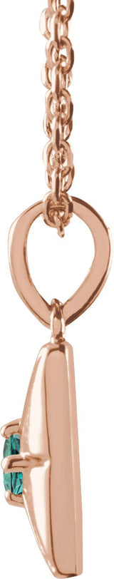 14K Gold Round Natural Alexandrite Accented Necklace or Pendant - Rose Gold - view 5