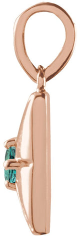 14K Gold Round Natural Alexandrite Accented Necklace or Pendant - Rose Gold - view 5