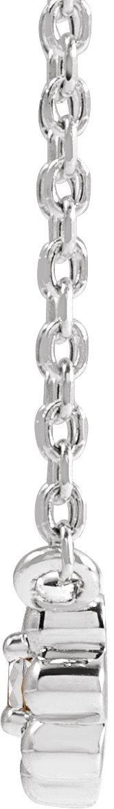 14K Gold Round Natural White Sapphire Accented Beaded Necklace - White Gold - view 4