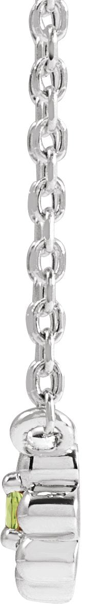 Platinum Round Natural Peridot Accented Beaded Necklace - view 4