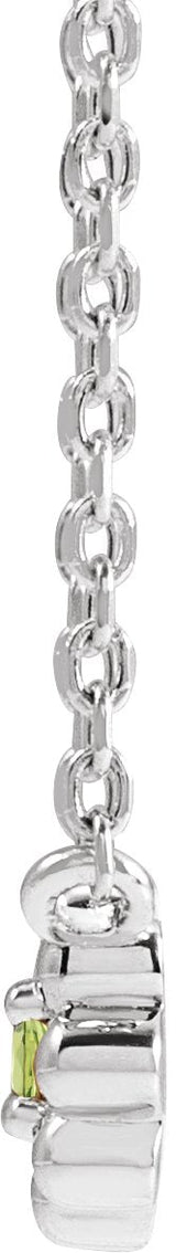 14K Gold Round Natural Peridot Accented Beaded Necklace - White Gold - view 4