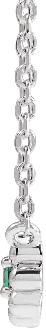 Platinum Round Natural Alexandrite Accented Beaded Necklace - view 4