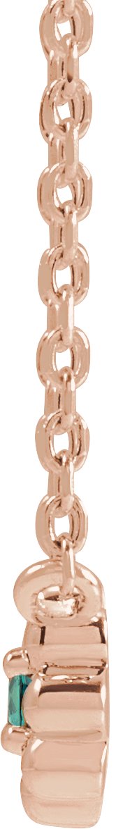 14K Gold Round Lab-Grown Alexandrite Accented Beaded Necklace - Rose Gold - view 4