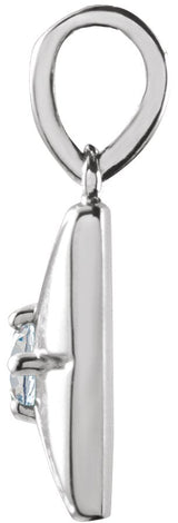 Platinum Round Natural Diamond Accented Necklace or Pendant - view 5