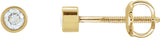 14K Gold Lab-Grown Diamond Round Micro Bezel-Set Stud Earrings – 2.5mm Stones - Yellow Gold - view 5