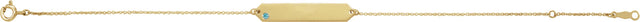 14K Gold Round Natural Blue Zircon Engravable Geometric Bracelet - Yellow Gold - view 6
