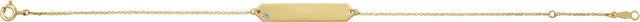 14K Gold Round Natural White Sapphire Engravable Geometric Bracelet - Yellow Gold - view 6