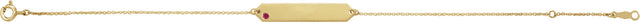 14K Gold Round Lab-Grown Ruby Engravable Geometric Bracelet - Yellow Gold - view 6