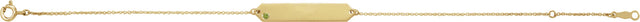 14K Gold Round Natural Peridot Engravable Geometric Bracelet - Yellow Gold - view 6