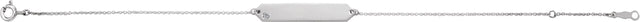 14K Gold Round Natural Diamond Engravable Geometric Bracelet - White Gold - view 6