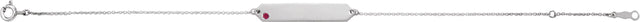 14K Gold Round Lab-Grown Ruby Engravable Geometric Bracelet - White Gold - view 6