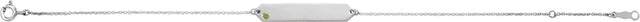 14K Gold Round Natural Peridot Engravable Geometric Bracelet - White Gold - view 6