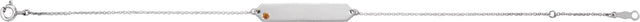 14K Gold Round Natural Citrine Engravable Geometric Bracelet - White Gold - view 6