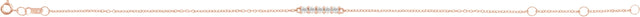 14K Gold Round Natural Diamond Cabochon Bar Bracelet - Rose Gold - view 6
